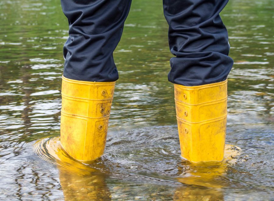 Wellies in the flood