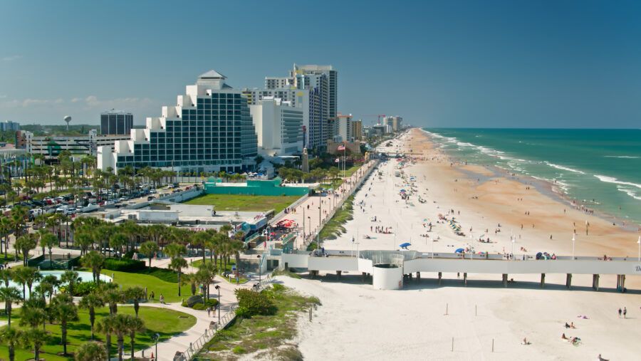 Aerial shot of Daytona Beach, Florida