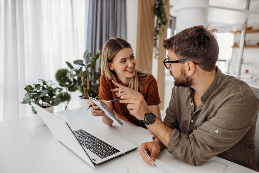 Young couple at home