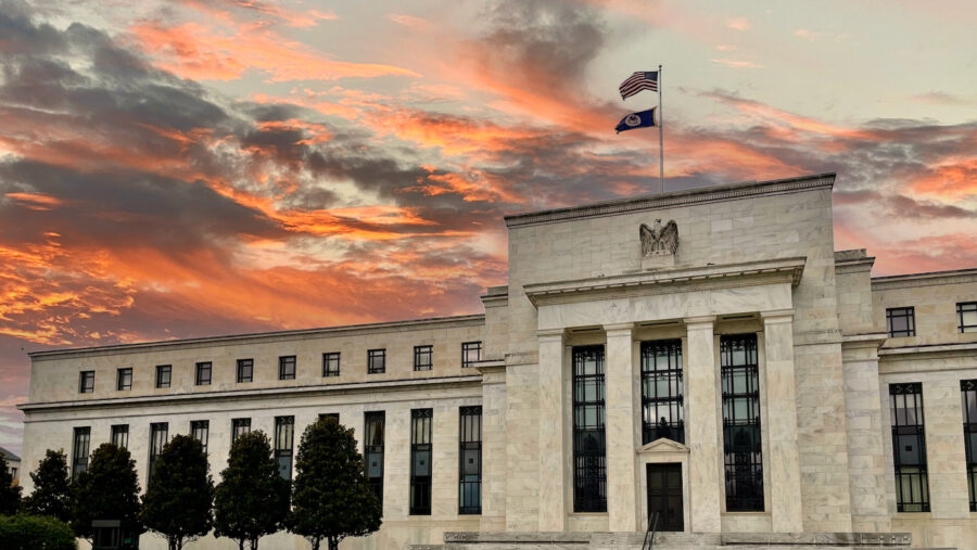 The Federal Reserve at sunset